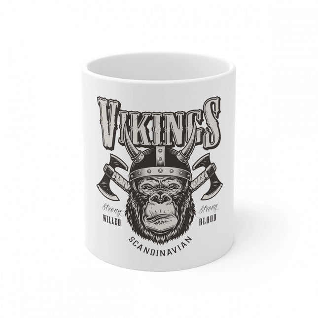 Rosolly Ceramic Gorila Desing Printed Coffee Mug (Color: White, Capacity:330ml)