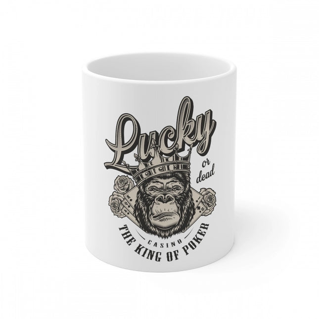 Rosolly Ceramic Gorila Desing Printed Coffee Mug (Color: White, Capacity:330ml)