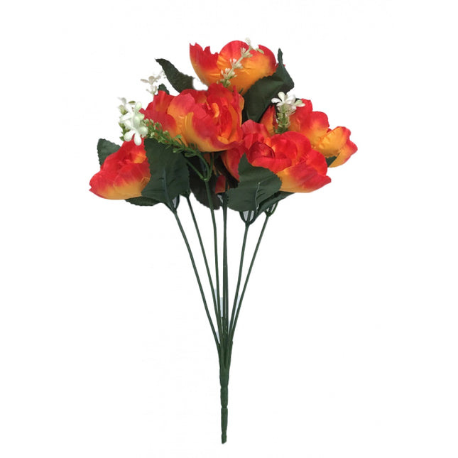 Rosolly Artificial Flowers Bunch Bouquet Of 7 Poppy Flowers For Home Decoration (Orange, Material:Silk, Polyester)
