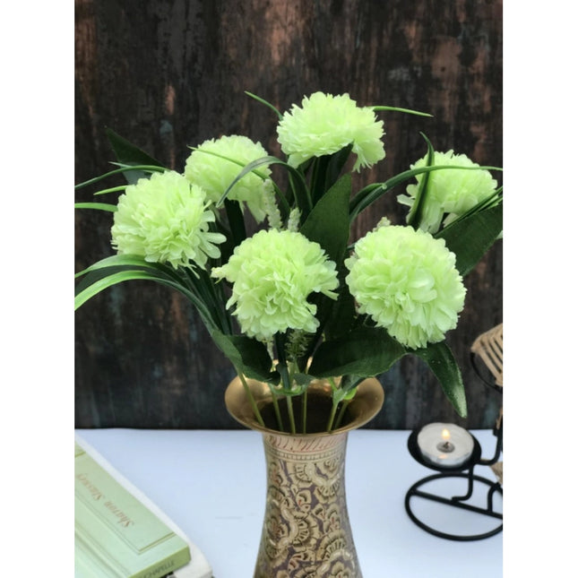 Rosolly Artificial Flowers Bunch Bouquet Of 6 Chrysanthemum Flowers For Home Decoration (Green, Material:Silk, Polyester)