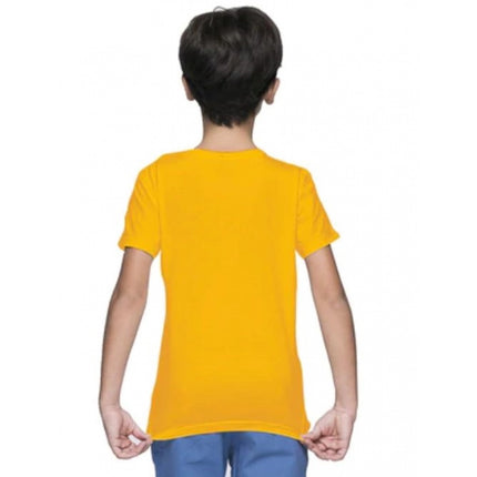 Rosolly Boys Cotton Plain Half Sleeve TShirt (Yellow)