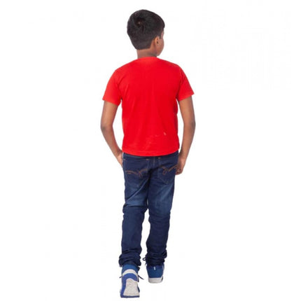 Rosolly Boys Cotton Will Be Cool Half Sleeve TShirt (Red)