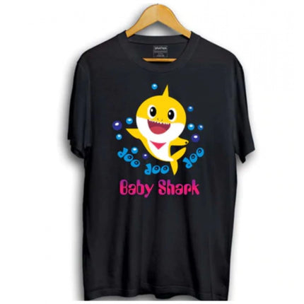 Rosolly Boys Cotton Baby Shark Half Sleeve TShirt (Black)