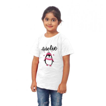 Rosolly Girls Cotton Adelie Half Sleeve TShirt (White)