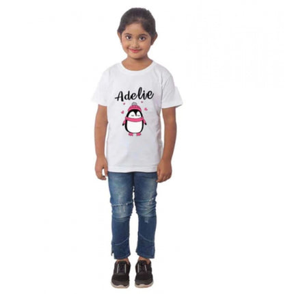 Rosolly Girls Cotton Adelie Half Sleeve TShirt (White)
