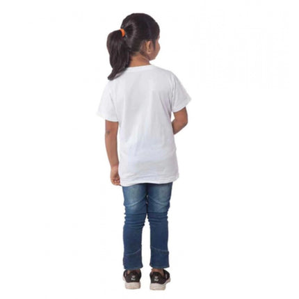 Rosolly Girls Cotton Tribal Half Sleeve TShirt (White)