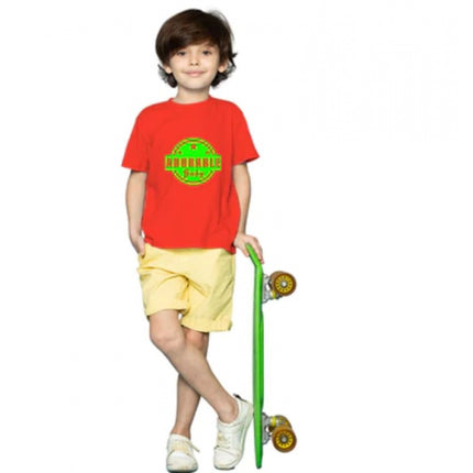 Rosolly Boys Cotton Adorable Baby Half Sleeve TShirt (Red)