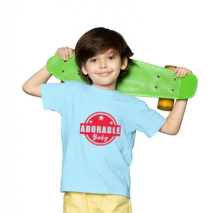 Rosolly Boys Cotton Adorable Baby Half Sleeve TShirt (Sky Blue)