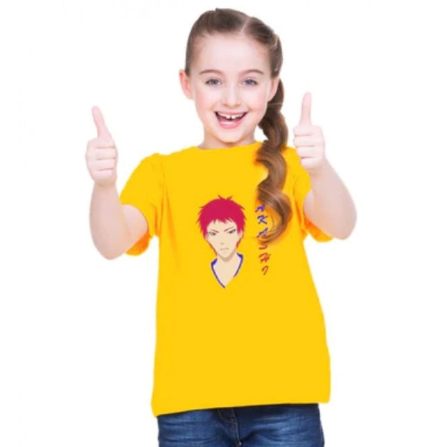 Rosolly Girls Cotton Akashi Half Sleeve TShirt (Yellow)