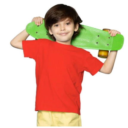 Rosolly Boys Cotton Plain Half Sleeve TShirt (Red)