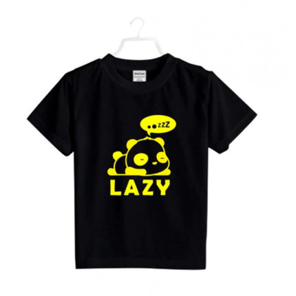 Rosolly Boys Cotton Lazy Half Sleeve TShirt (Black)