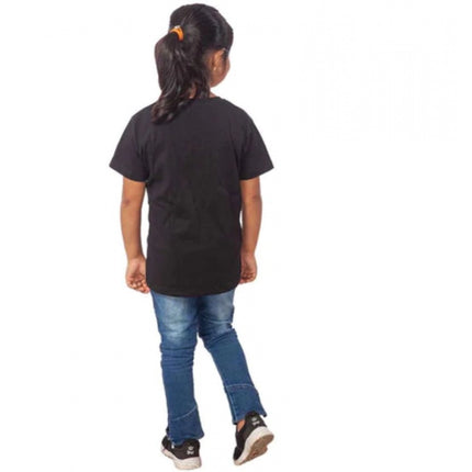 Rosolly Girls Cotton Cat Half Sleeve TShirt (Black)