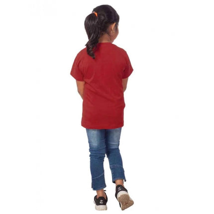 Rosolly Girls Cotton Drama Queen Half Sleeve TShirt (Maroon)