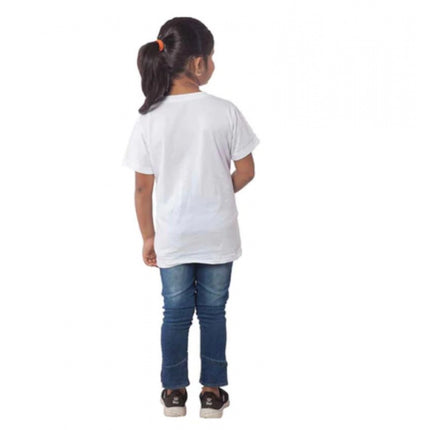 Rosolly Girls Cotton Cat Half Sleeve TShirt (White)