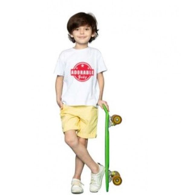 Rosolly Boys Cotton Adorable Baby Half Sleeve TShirt (White)