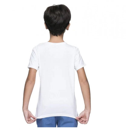 Rosolly Boys Cotton Baby Shark Half Sleeve TShirt (White)