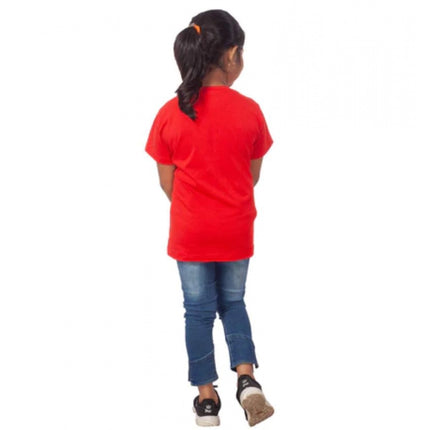 Rosolly Girls Cotton Unicorn Face Half Sleeve TShirt (Red)