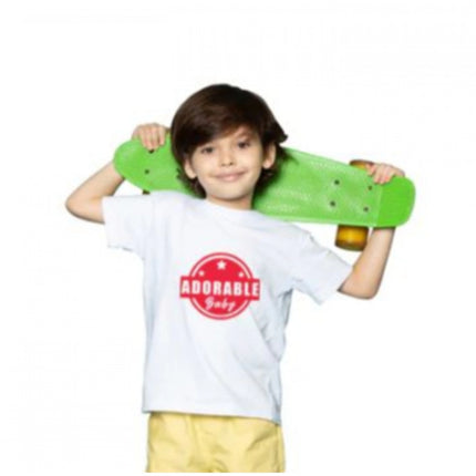 Rosolly Boys Cotton Adorable Baby Half Sleeve TShirt (White)