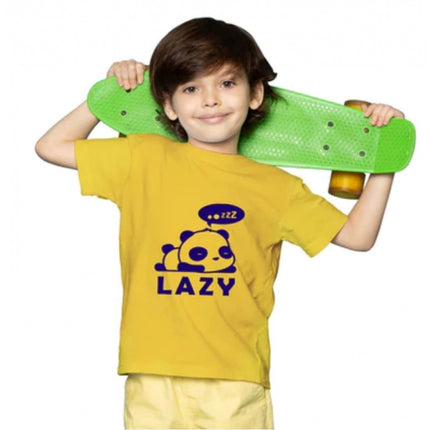 Rosolly Boys Cotton Lazy Half Sleeve TShirt (Mustard)