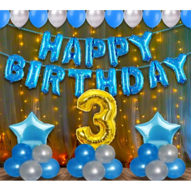 Rosolly 3Rd Birthday Decoration Items For Boys With Fairy Lights (Multicolor)
