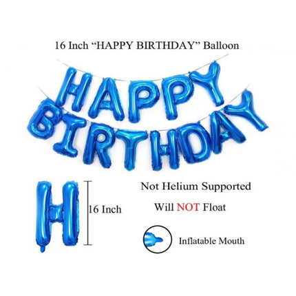 Rosolly 11Th Happy Birthday Decoration Combo With Foil And Star Balloons (Blue, Silver)