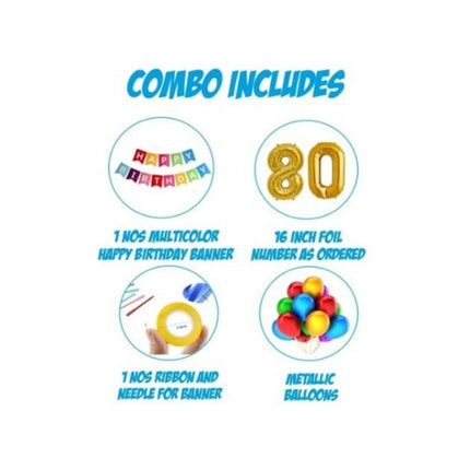 Rosolly 21St Happy Birthday Decoration Combo With Multi Color Banner (Golden)