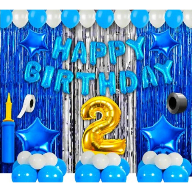 Rosolly 2Nd Birthday Decoration Items For Boys (Multicolor)