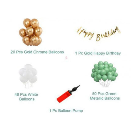 Rosolly Birthday Decoration Combo Of Gold Birthday Banner, Metallic Balloons, Balloonpump (Multicolor)