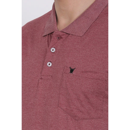 Rosolly Men's Poly Viscose Polo Plain Tshirt (Maroon Melange)