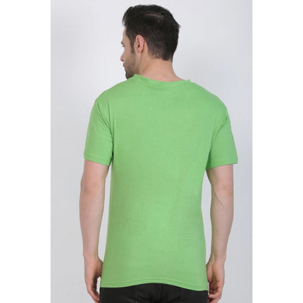 Rosolly Men's Cotton Jersey V Neck Printed Tshirt (Pale Green)