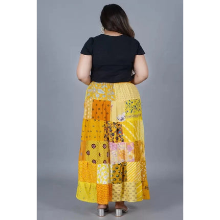 Rosolly Women's Rayon Printed Elastic Skirt (Multicolor, Free Size)