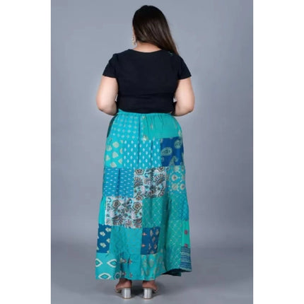 Rosolly Women's Rayon Printed Elastic Skirt (Multicolor, Free Size)