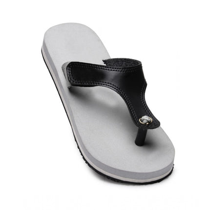 Rosolly Unisex Rubber Lightweight T-Style Slippers (Grey)