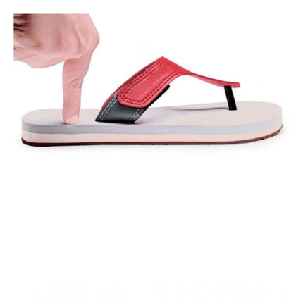 Rosolly Unisex Rubber Lightweight T-Style Slippers (Maroon)