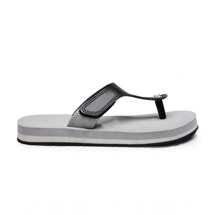 Rosolly Unisex Rubber Lightweight T-Style Slippers (Grey)