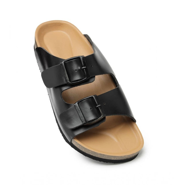 Rosolly Unisex Cork Fashionable, Comfortable And Trendy Cork Sandals (Black)