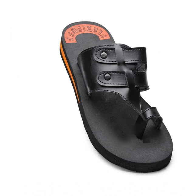 Rosolly Unisex Rubber Lightweight Slippers for Effortless Style (Black)