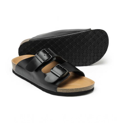 Rosolly Unisex Cork Fashionable, Comfortable And Trendy Cork Sandals (Black)