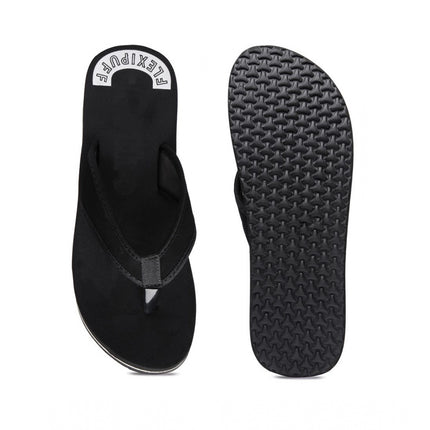 Rosolly Unisex Rubber Lightweight and Soft Women Slippers for a Cozy Step (Black)