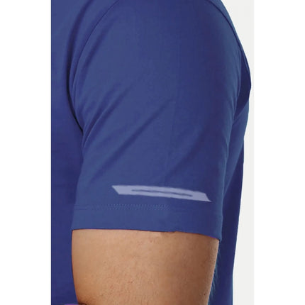 Rosolly Men'sÂ Casual Half sleeve SolidÂ Polyester Crew Neck T-shirt (Blue)