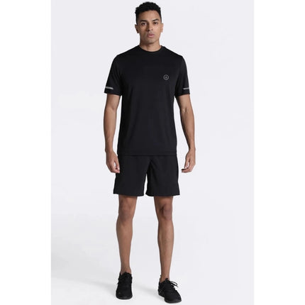 Rosolly Men'sÂ Casual Half sleeve SolidÂ Polyester Crew Neck T-shirt (Black)