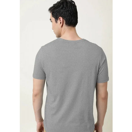 Rosolly Men'sÂ Casual Half sleeve SolidÂ Cotton V Neck T-shirt (Grey Melange)