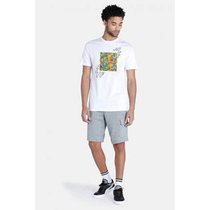Rosolly Men'sÂ Casual Half sleeve Printed Polyester Crew Neck T-shirt (White)