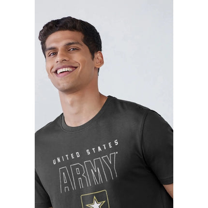 Rosolly Men'sÂ Casual Half sleeve Printed Cotton Crew Neck T-shirt (Black)