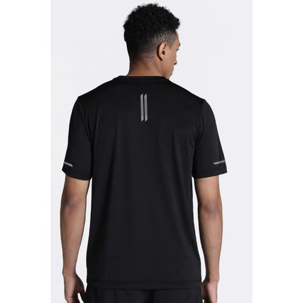 Rosolly Men'sÂ Casual Half sleeve SolidÂ Polyester Crew Neck T-shirt (Black)