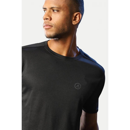 Rosolly Men'sÂ Casual Half sleeve SolidÂ Polyester Crew Neck T-shirt (Black)