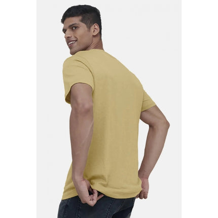 Rosolly Men'sÂ Casual Half sleeve SolidÂ Cotton V Neck T-shirt (Sand)