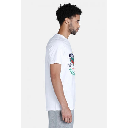 Rosolly Men'sÂ Casual Half sleeve Printed Polyester Crew Neck T-shirt (White)
