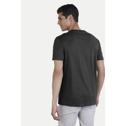 Rosolly Men'sÂ Casual Half sleeve Printed Cotton Crew Neck T-shirt (Black)