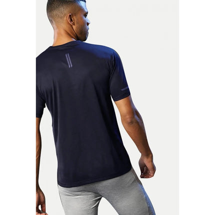 Rosolly Men'sÂ Casual Half sleeve SolidÂ Polyester Crew Neck T-shirt (Navy)